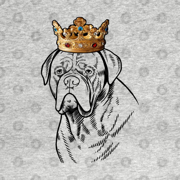 Dogue de Bordeaux Dog King Queen Wearing Crown by millersye